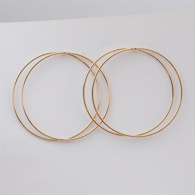 2026 New Double Circles Women's Hanging Earrings Gold Color Metal Hollow Round Dangle Earrings Punk Personality Ear Jewelry