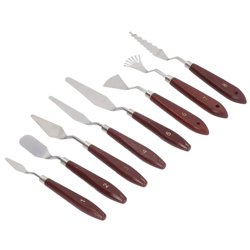 8 Pcs Painting Knife Set Versatile Stainless Steel Spatula Palette Knives Painting Mixing Scraper