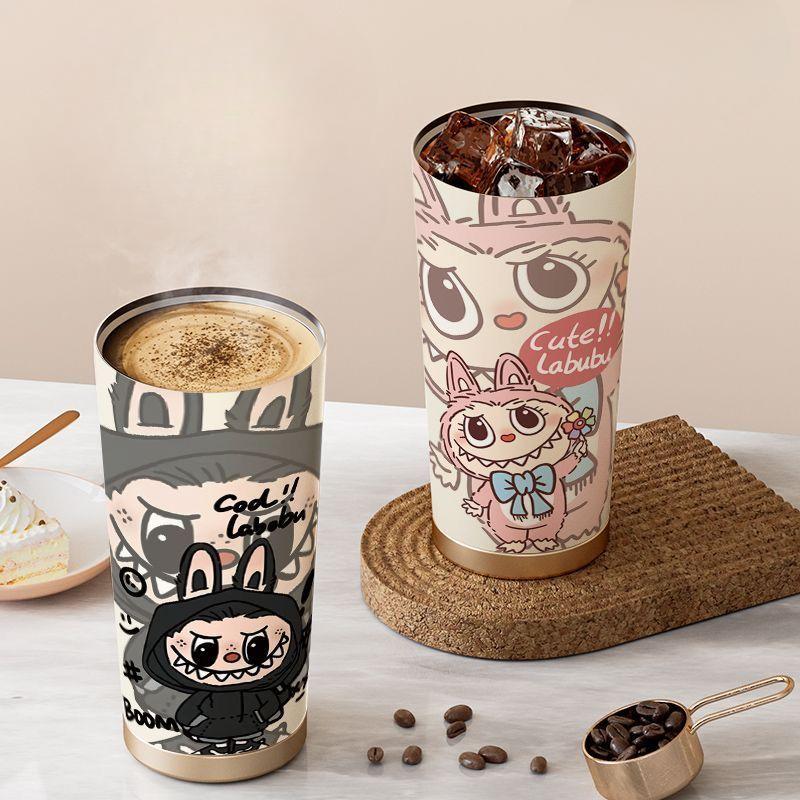 Roztomilý izolovaný hrnek na kávu, dětský vysoce teplotně odolný nerezový hrnek na vodu 316