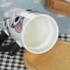 Niedliche Keramik-Kaffeetasse mit Deckel, große Kapazität 600 ml, Tier-Tassen, Kreatives Trinkgeschirr, Kaffee-Teetassen, Neuheitsgeschenke, Milchbecher