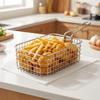 Stainless Steel Fry Basket for Deep Frying Rectangular Wire Mesh Frying Basket with Handle for Kitchen and Outdoor Use