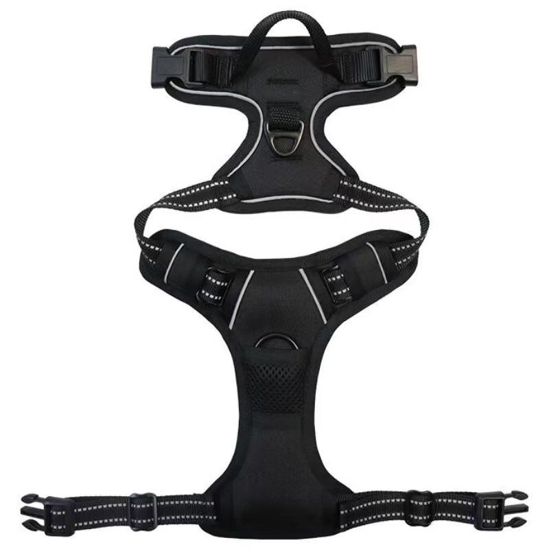 Reflective Nylon Dog Harness and Leash for Large Breeds