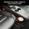 Universal Car Water Bottle & Thermos Holder For Center Console Side Mount with Storage Pocket Adjustable Strap Interior Organize