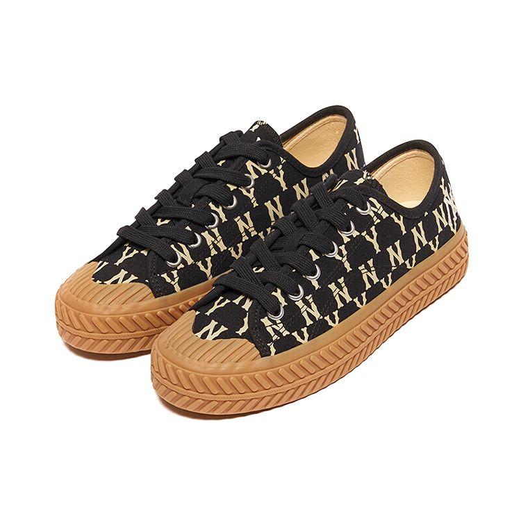 MLB Playball Casual Logo Non-Slip Low Top Canvas Shoes Unisex Sneakers Black 3ACVVC31N-50BKS