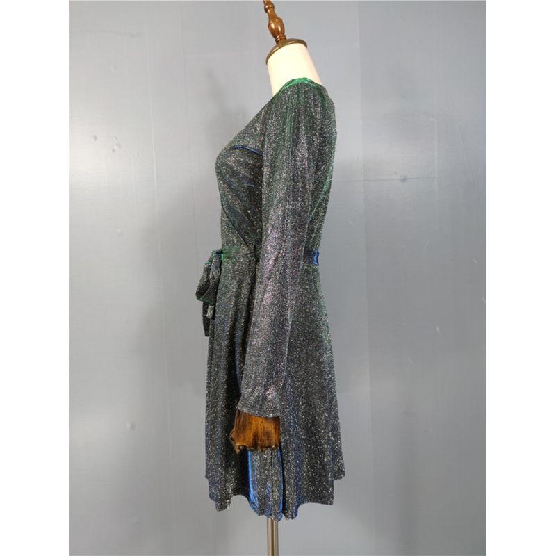 French Suit Birthday Party Classy Light Luxury Minority Fancy Formal Dress Silm Large Swing Skirt Gradient Glittering Powder