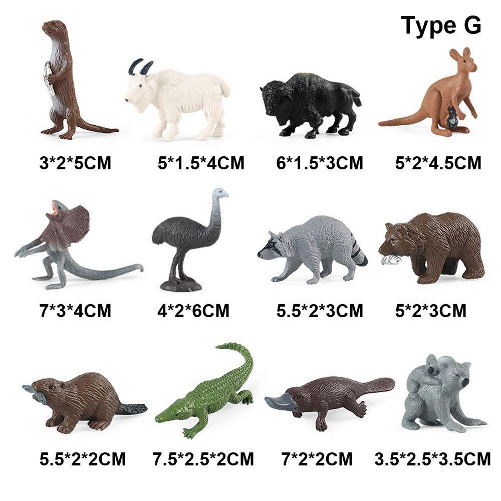 12pcs Mini Insects Simulation Ocean Animal Figurine Dog Cat Wild Animal Model  Kids Toys
