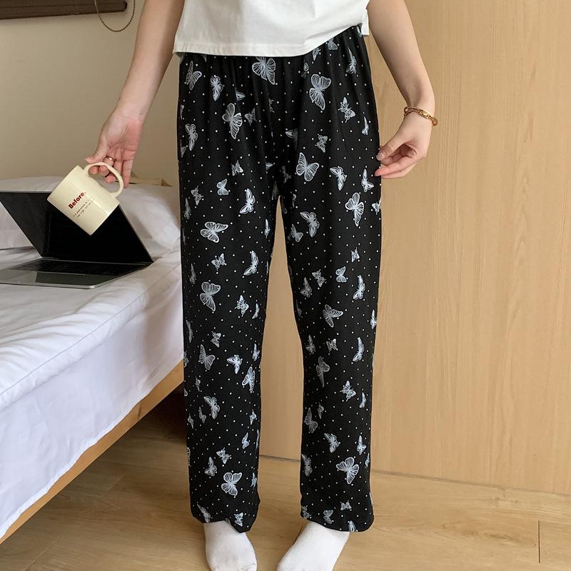 

Женские свободные пижамные брюки весна/лето : Легкие, универсальные брюки для дома и прогулок, устойчивые к комарам, идеально подходят для использования в общежитии. XXL for 125-140 lbs