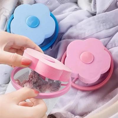 4 Stück Pflaumenblüten-Waschmaschinenfilter zum Entfernen schmutziger Haare, Netzgarn, Wäsche, wiederverwendbarer Ball, Tierfell, Flusen, Haarfänger, Kleidung, Reinigung