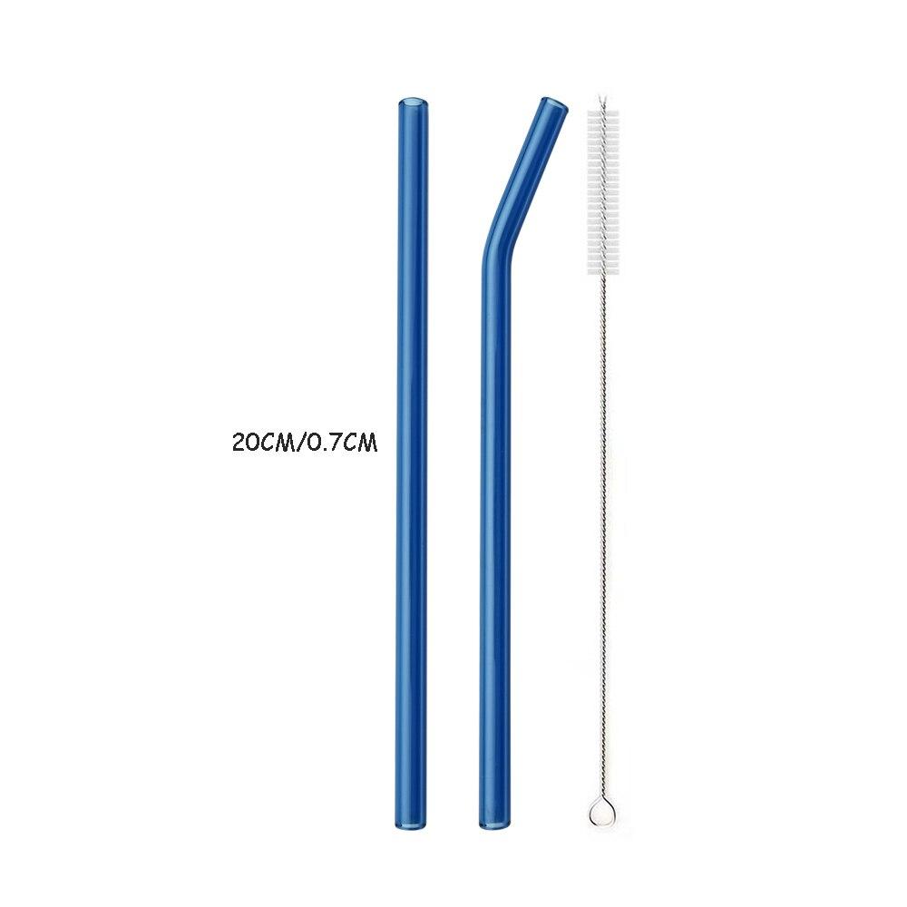 3Pcs High Borosilicate Glass Straw Colors Reusable Drinking Straw Set Eco Friendly Cocktails Bar Accessories Straw with Brush