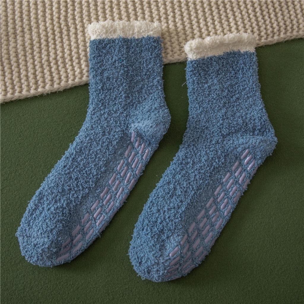Foot Glue, Anti Slip Socks, No Shedding Hair, Coral Fleece Socks, Slipper Socks, Women's Socks, Middle Tube Socks