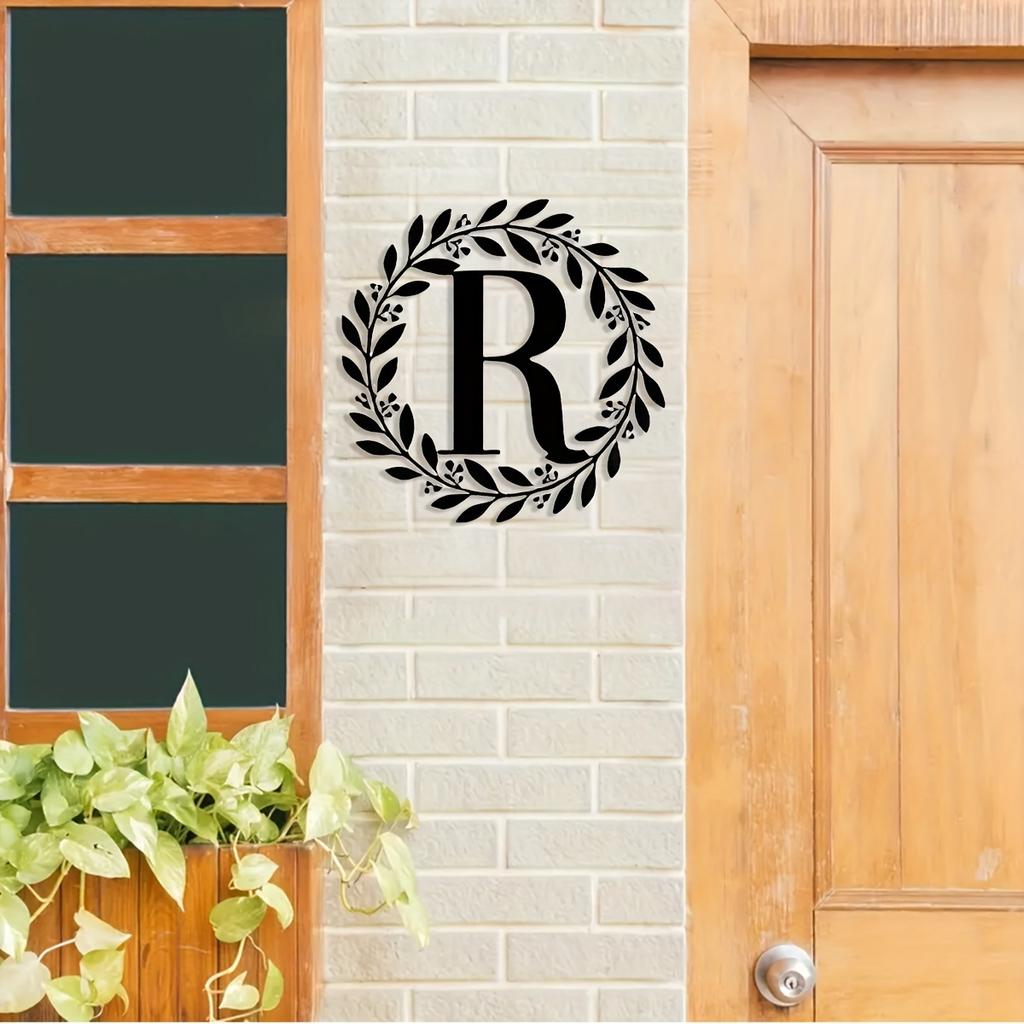 Metal Monogram Letter Wall Decor, Personalized Last Name Sign for Home, Door Hanger Gift for Halloween Christmas New Year