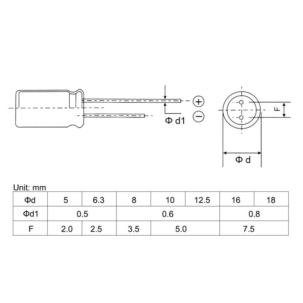 Electrolytic 470uF 35V Capacitor Capacitors  Durable