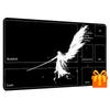 Monochrome Geflügelte Engel Kunst Rutschfeste Gummi Spiel-Spielmatte Glatte Tischmatte Für Tabletop-Kartenspiel Desktop-Gaming Tägliche Nutzung