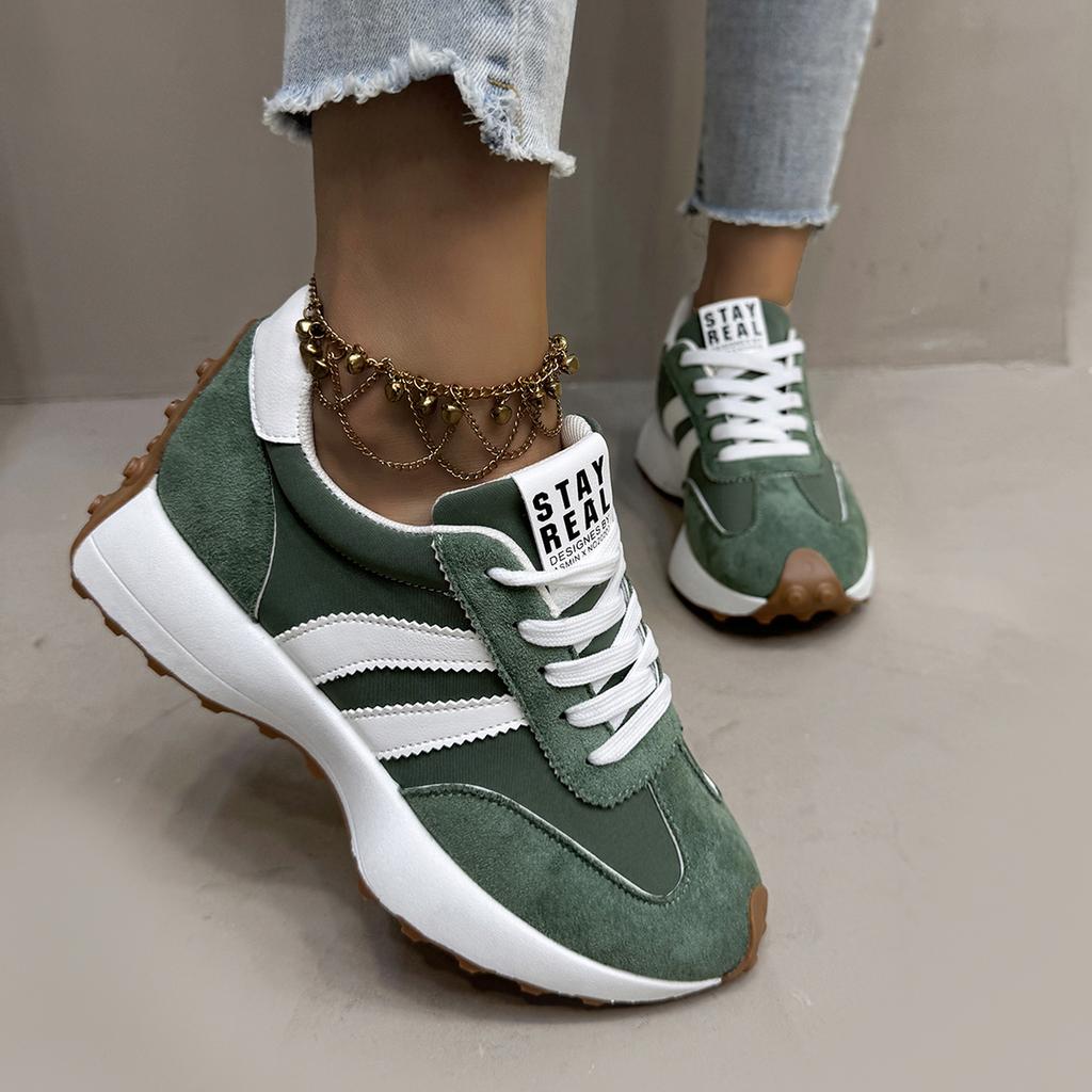 Fashionable New Style Elegant Lace Up Casual Shoes Women Spring/Autumn Round Toe Thick Sole Anti Slip Comfortable Sports Shoes
