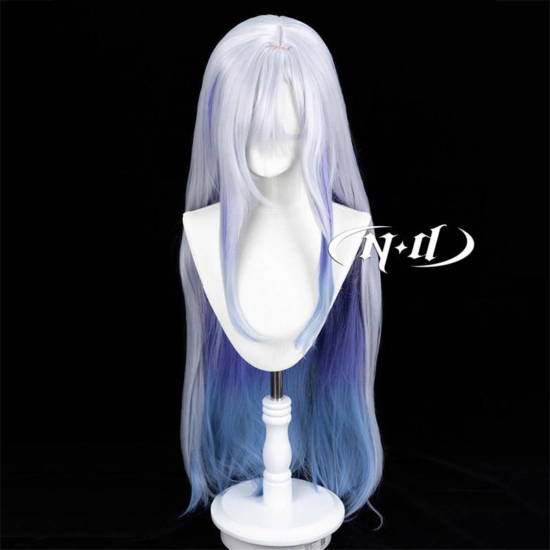 ND Genshin Impact Skirk Cosplay Wig Heat Resistant Synthetic for Comic Con Theme Party High Quality Kanekalon Cosplay Hair Wig