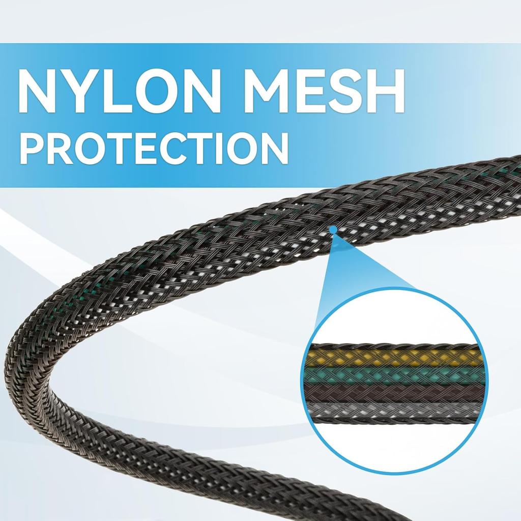 4 Pin Trailer Wire Extension, 24 Inch, 4 Way Flat Trailer Light Plug Connector With Dust Cover, 18AWG Pure Copper Wiring Harness Extender With Loom