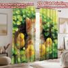 2D flat printing 2pcs Party Curtain Cute Cat Ducks Digital Printed Polyester Drapes Festive Holiday Use for Photo Booths &