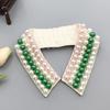 Elegant Pearls Beaded Bib Faux Collar Half Shirt for Women Lapel False Collar Detachable Collar Neckline Choker Necklace