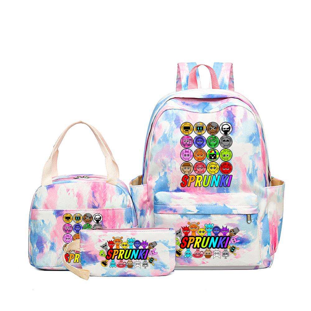New Rhythm Box Heat Transfer Backpack Sprunki Music Game Primary and Secondary School Children's Schoolbag