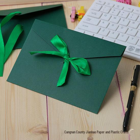 Retro Kraft Paper Envelope - Western Style Invitation with Bow Logo