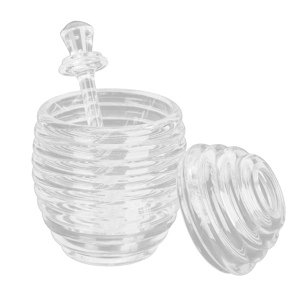 Transparent Honey Dispenser with Lid Spoon Large Capacity Honey Container for Storing Honey