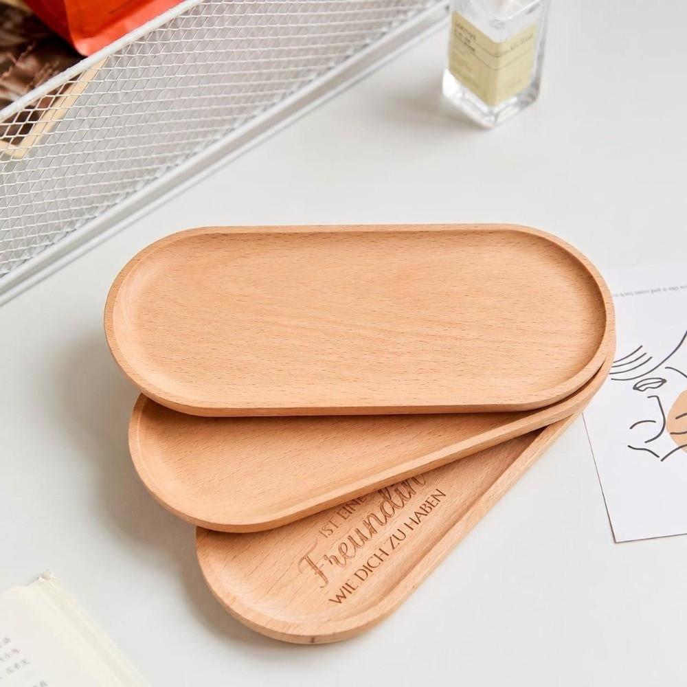 Minimalist Dessert Plate Oval Bread Board Japanese style Wooden Tray Tea
