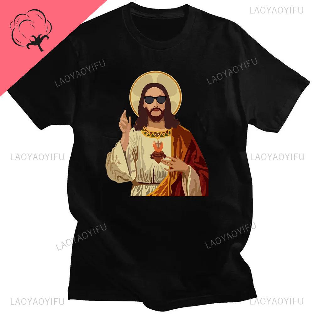 Funny Jesus I Saw That Meme Print Graphic Tshirt Unisex Unisex Tee Shirt Short Sleeve Creativity Casual Summer Shirt Streetwear Tops Unisex