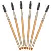 Bambus-Doppelseitiger Make-up-Pinsel: Augenbrauenkamm, Eyeliner, Mascara, Lidschatten- und Puderpinsel für bequeme Schönheit.