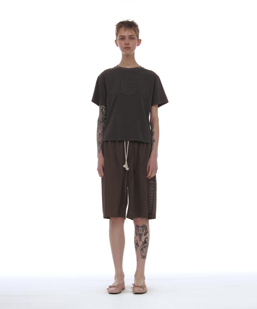 PARTIMENTO WOMEN Pwc Garment Dyed Pocket Tee_Charcoal
