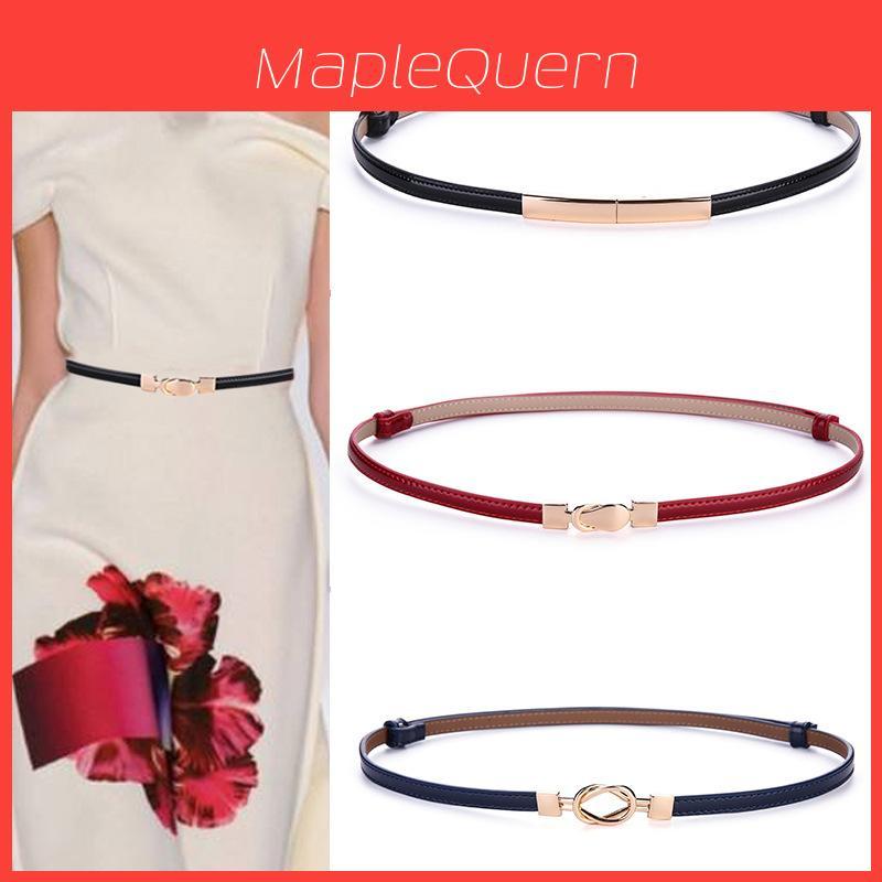 Genuine Leather Womens Slim Belt With Alloy Buckle For Office Wear And Dresses