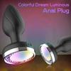 Anal Vibrator Wireless Remote Control, Cell Phone Control, Vibrating Prostate Massager 10 Luminous Colored Silicone Butt Plugs