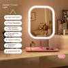 Modern LED Makeup Vanity Mirror with 3 Color Lights Touch Control USB Rechargeable Portable Dressing Mirror for Bedroom Travel