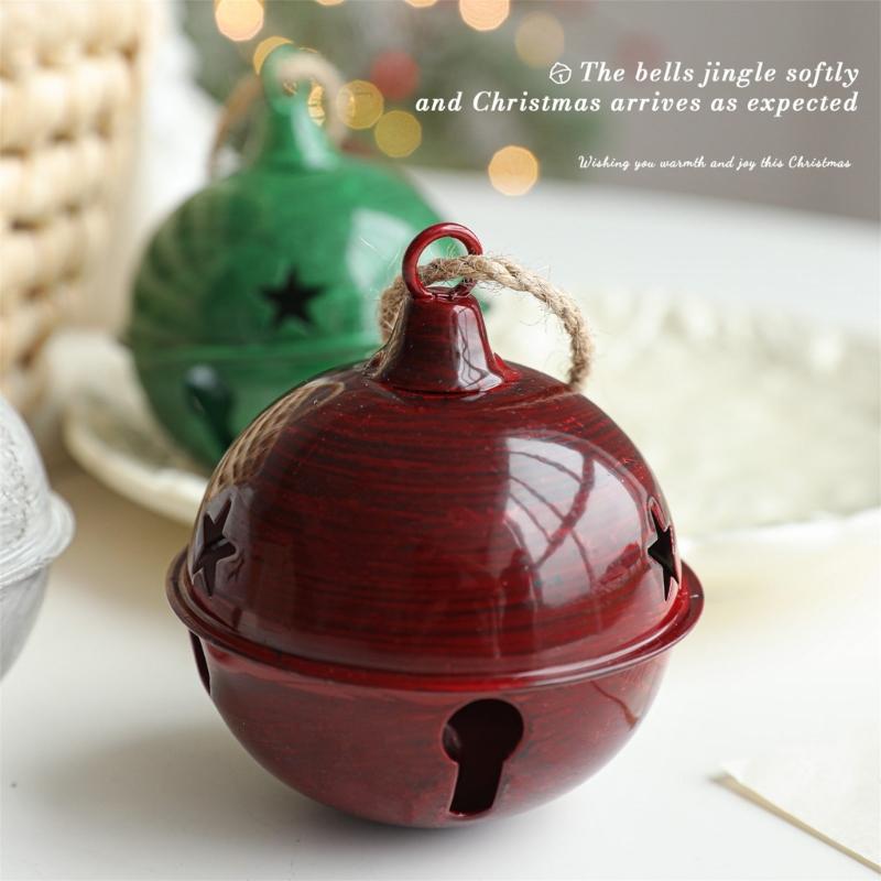 Bell Ornament for Christmas Tree Display Metal Bell Shape Pendant with Cutout Detail for Tree Doorway Wall Hanging Indoor Use