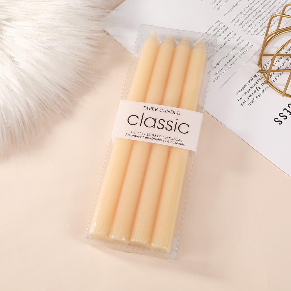 

25см Европейский Макарон Вертикальный Узор Длинная Свеча-Стержень Креативный Ужин при Свечах Западный Ресторан Красочная Свадебная Стержневая Восковая Свеча orange 2.0 * 25