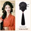 Ancient Hanfu Set: Wei Jin Headdress & Warring States Robe with Bun Styling