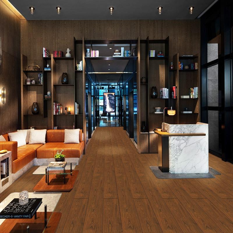 3D Selbstklebender dicker Holzmaserung Bodenaufkleber Tapete Wandaufkleber Wasserdicht Wohnzimmer Toilette Küche Heimdekor 15x90cm