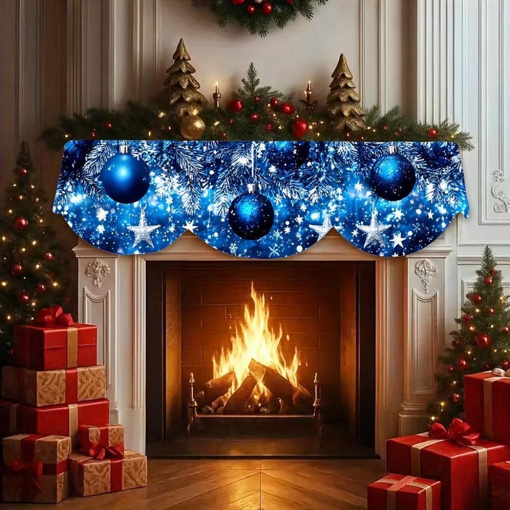 Non-slip Christmas Fireplace Scarf Snowman Santa Claus Pattern Xmas Fireplace Cover New Year