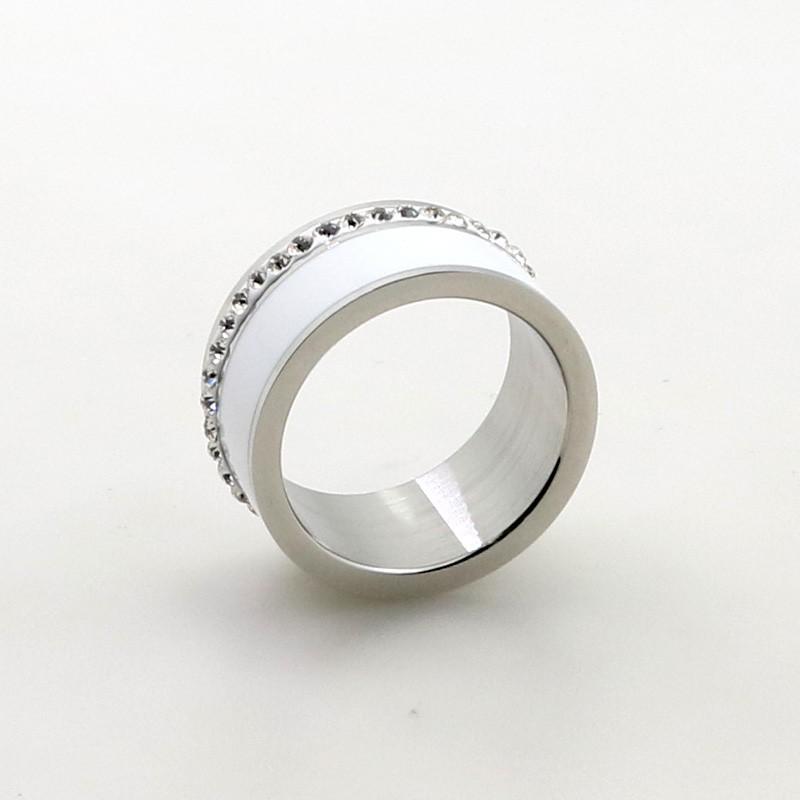 

MSX Розкішні чорно-білі керамічні каблучки Жіночі модні каблучки з любов’ю Обіцянки для заручин Весільні весільні каблучки з нержавіючої сталі для жінок 7