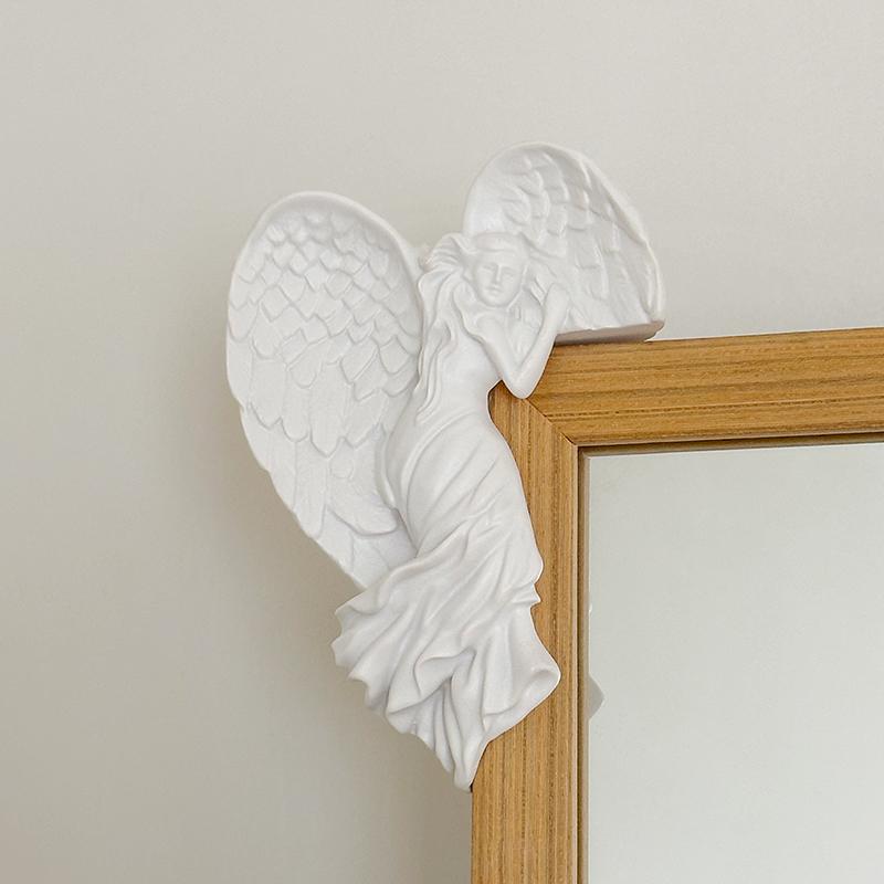 1 Pair of 3D Creative Relief Angel Door Frame Decoration Wedding Background Wall Tv Decoration Switch Sticker Decoration