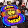Colorful Sun and Moon Pattern Carpet with Psychedelic Boho Design Suitable for Use As an Anti-slip for Living Room Bedroom Sofas