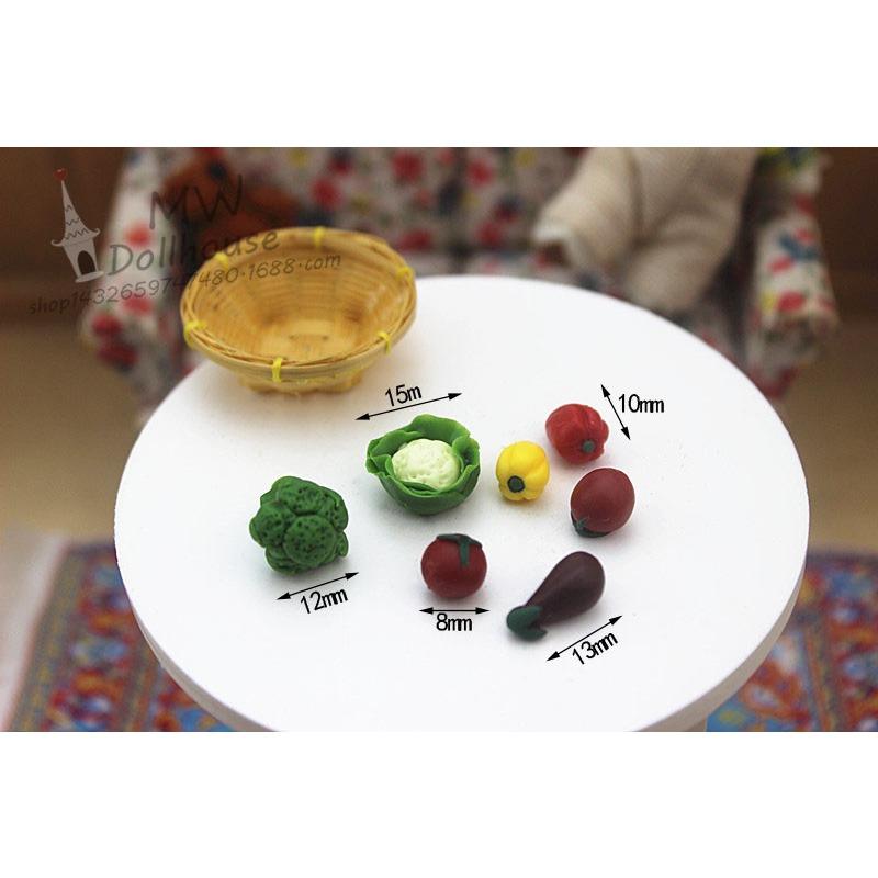 1/12 Miniaturowe jedzenie 7 sztuk warzywne lalki dom akcesoria kuchenne