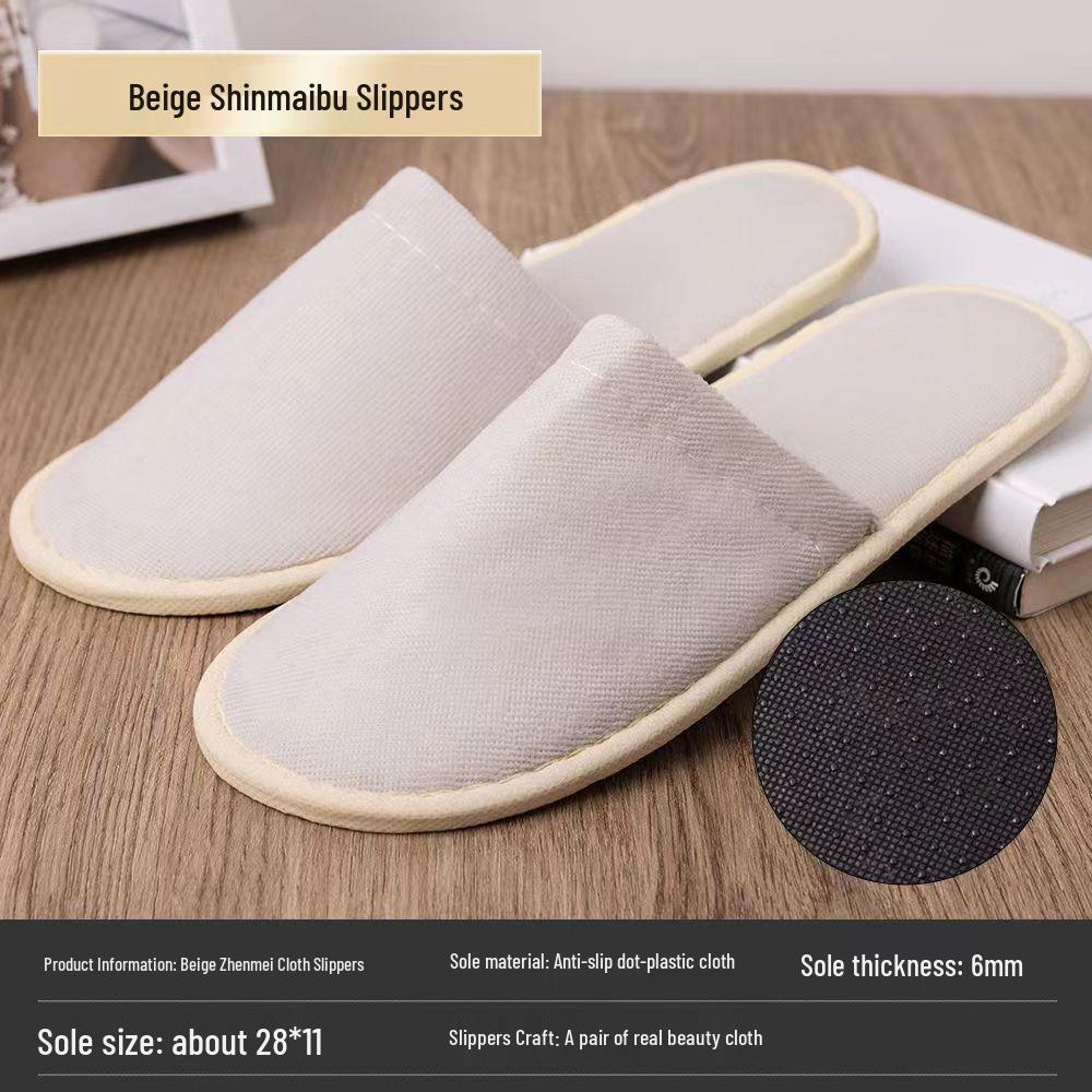 Customizable Gold-Edge Disposable Slippers for Hotels & Travel