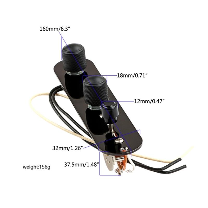 Guitar Control Plate 3 Way Switch Metal Prewired Control Plate Wiring Harness Knobs Standard Guitar Replacement Parts