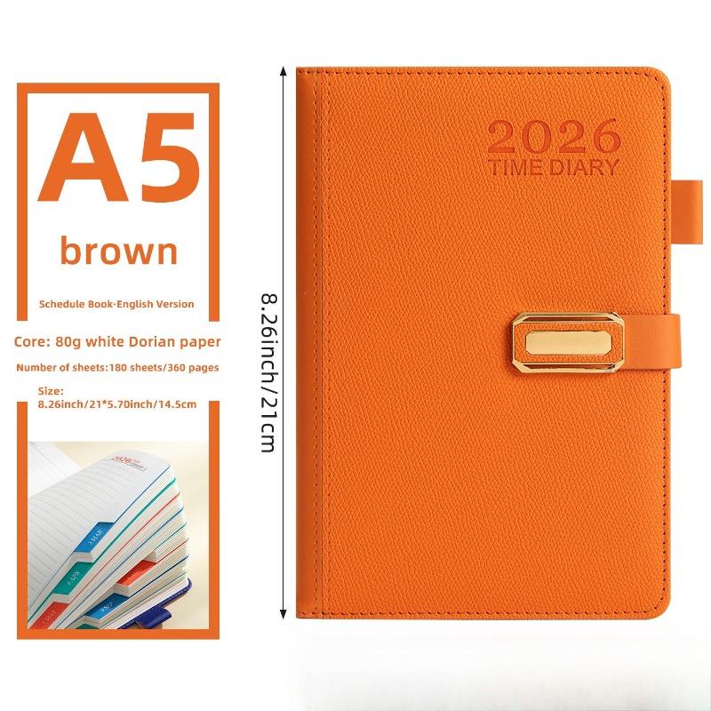 1PC 2026 Cross-border English Spanish Schedule Book Time Planner Thickened 365 Days Daily One Page Notepad