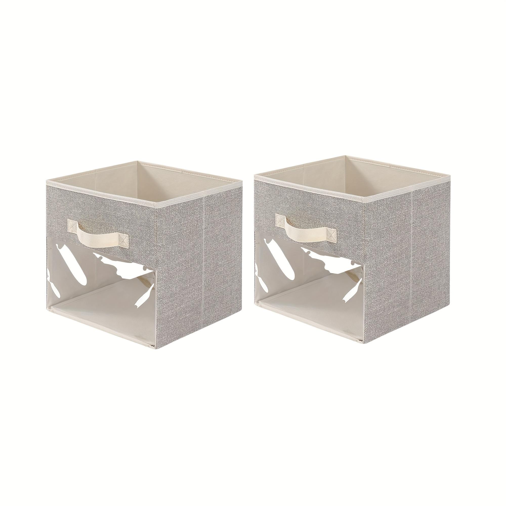 

Набор из 2 складных прозрачных коробок для хранения игрушек для домашних животных — идеально подходит для хранения товаров для домашних животных бежевый