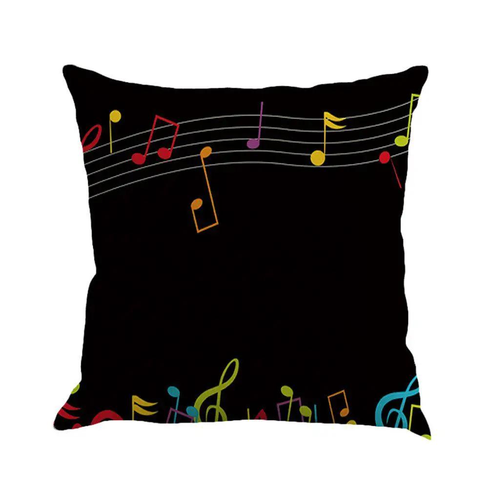 

Square Musical Note Printed Cushion Pillow Covers Home Decor Outdoor case Decorative Sofa Cover 12x12Inch