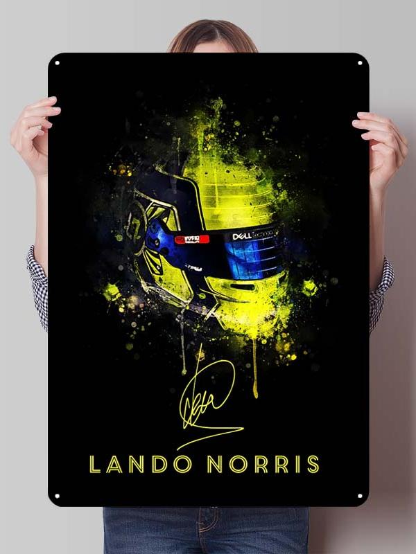 Lando Norris Racer Posters F1 Racing Metal Signs Gaming Room Decoration Custom Tin Plates for Wall Art Decoration Retro Decor