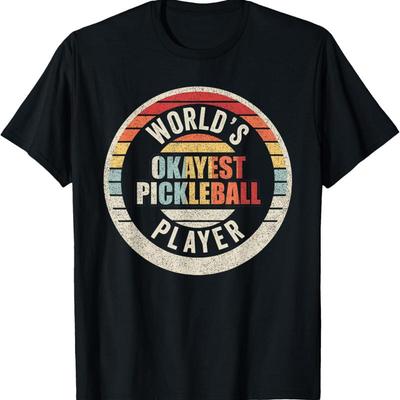 Vintage Retro World'S Okayest Pickleball Player T Shirt