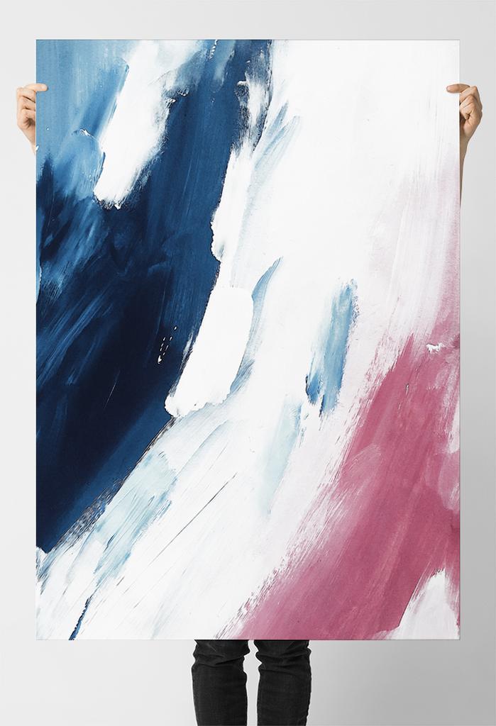 Poster Abstract Burgundy Blue