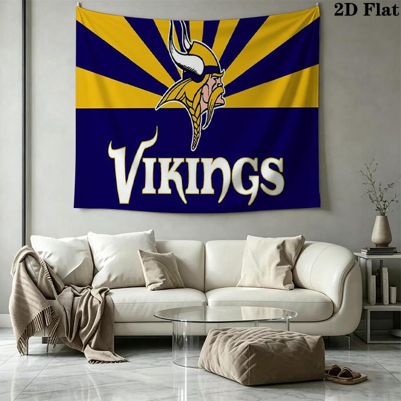 Minnesota Vikings Wall Tapestry Aesthetic Wall Hanging Printed Fabric Blanket Decorative Tapestries for Bedroom Living Room Home Decor